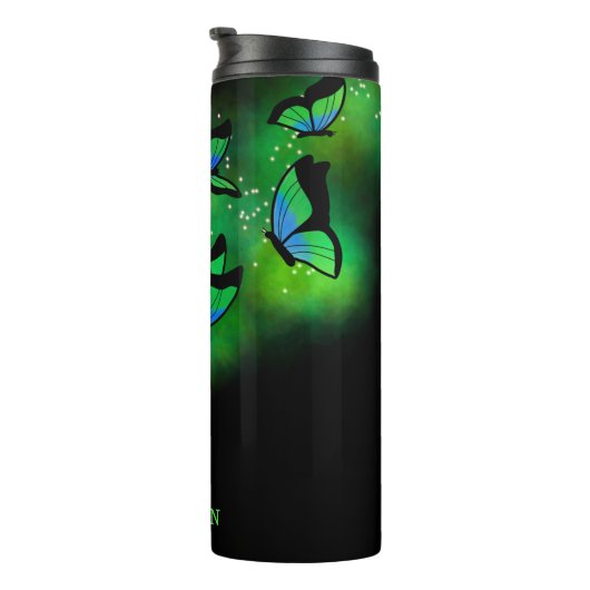 Groene Butterflies Thermosbeker (Geroteerd rechts)