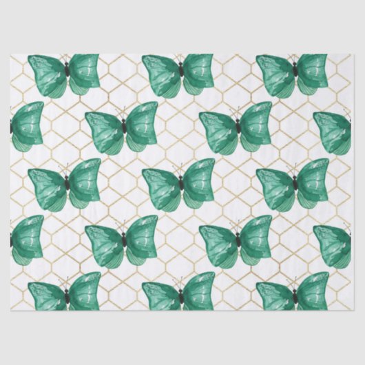 Groene Butterflies Tissuepapier (Voorkant)