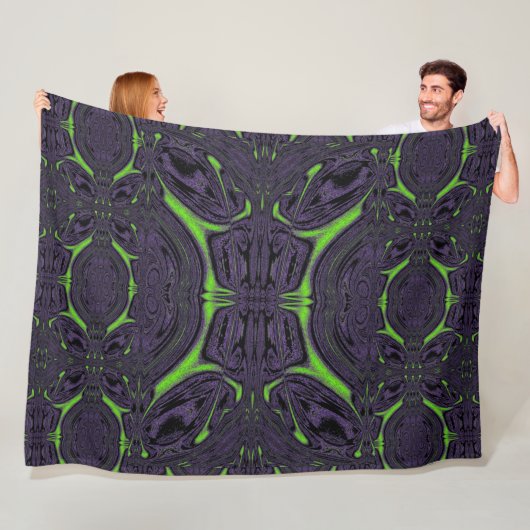 Groene ButterFly 5 Fleece Deken (In situ)