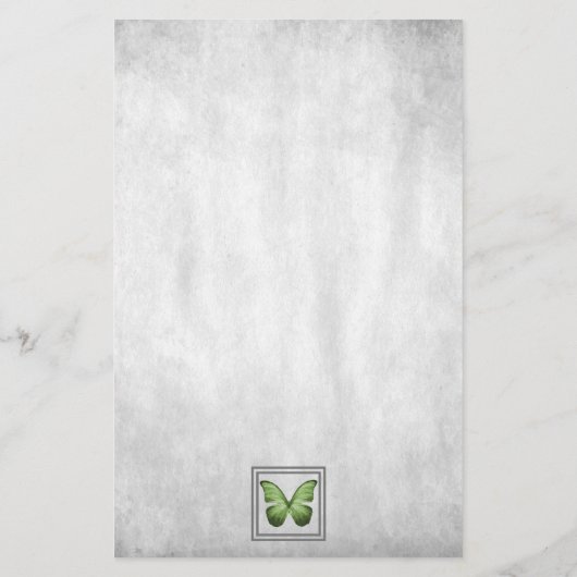 Groene Butterfly - Aangepaste schrijfbenodigdheden Briefpapier (Achterkant)
