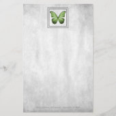 Groene Butterfly - Aangepaste schrijfbenodigdheden Briefpapier (Voorkant)