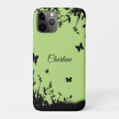 Groene Butterfly Garden Persoonlijke naam Case-Mate iPhone Case (Achterkant)