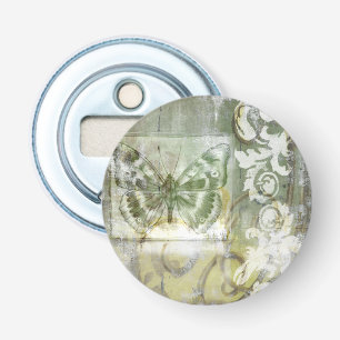 Groene Butterfly Inset with Ironwork Gate Button Flesopener