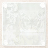 Groene Butterfly Inset with Ironwork Gate Glazen Onderzetter (Achterkant)