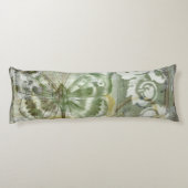 Groene Butterfly Inset with Ironwork Gate Lichaamskussen (Achterkant)