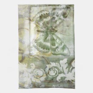 Groene Butterfly Inset with Ironwork Gate Theedoek