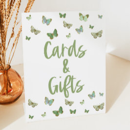 Groene Butterfly-Kaarten en cadeaubonborden Reclamebord Met Voetstuk