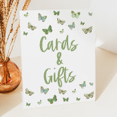 Groene Butterfly-Kaarten en cadeaubonborden Reclamebord Met Voetstuk