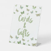 Groene Butterfly-Kaarten en cadeaubonborden Reclamebord Met Voetstuk (Voorkant)