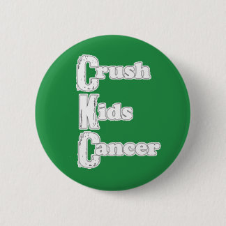 Groene Button "Crush Kinder Cancer"