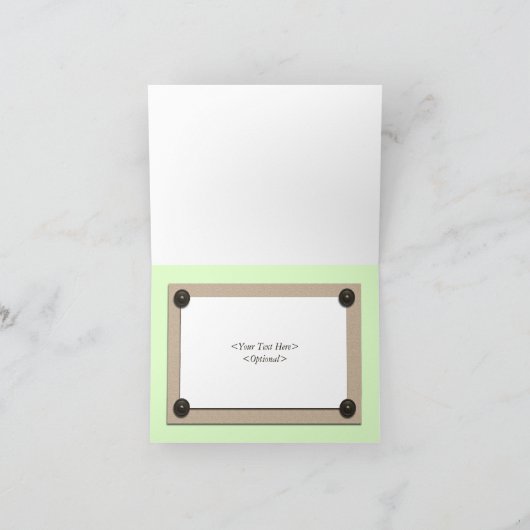 Groene Buttonnen & beugels Dank u kaart (Binnen)