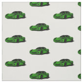 Groene C6 Corvette Hand getrokken schets stof (Swatch)