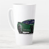 Groene C7 sportwagen handgetekende schets Latte Mok (Linkerhoek)