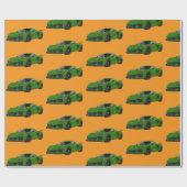 Groene C8 Corvette sportwagen Hand getrokken Cadeaupapier (Vlak)