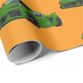 Groene C8 Corvette sportwagen Hand getrokken Cadeaupapier (Rol Hoek)