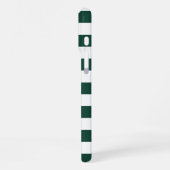 Groene Cabana Strepen Retro Monogram iPhone Hoesje (Linkerkant)