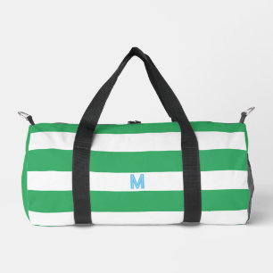 Groene Cabana Stripe & Aangepast Blauw Monogram Plunjezak
