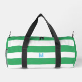 Groene Cabana Stripe & Aangepast Blauw Monogram Plunjezak (Achterkant)