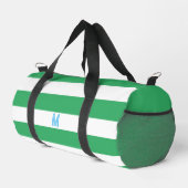 Groene Cabana Stripe & Aangepast Blauw Monogram Plunjezak (Rechterhoek)
