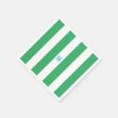 Groene Cabana Stripe & Aangepast Blauw Monogram Servet (Hoek)