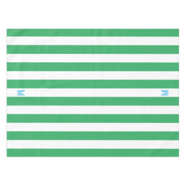 Groene Cabana Stripe & Aangepast Blauw Monogram Tafelkleed