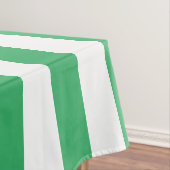 Groene Cabana Stripe & Aangepast Blauw Monogram Tafelkleed (Voorbeeld)
