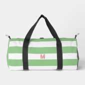 Groene Cabana Stripe en gepersonaliseerd roze mono Plunjezak (Voorkant)