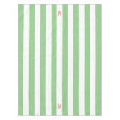Groene Cabana Stripe en gepersonaliseerd roze mono Tafelkleed (Voorkant)