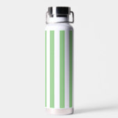 Groene Cabana Stripe en gepersonaliseerd roze mono Waterfles (Achterkant)