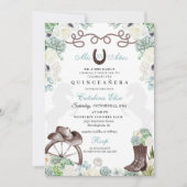 Groene Cacti Westelijke Hoefijzer Charra Quinceane Kaart (Voorkant)