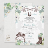 Groene Cacti Westelijke Hoefijzer Charra Quinceane Kaart (Voorkant / Achterkant)
