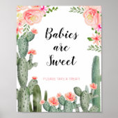 Groene cactus baby's zijn lekker, alsjeblieft, nee poster (Voorkant)