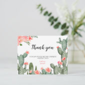 Groene Cactus bedankkaart (Staand voorkant)