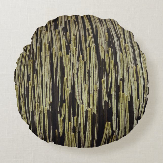 Groene cactus behang rond kussen (Voorkant)