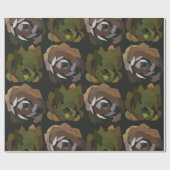 Groene Cactus Botanisch Cadeaupapier (Vlak)
