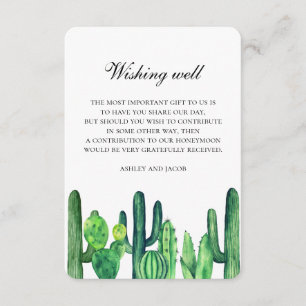Groene cactus bruidswensput. Cactussen invoegen Informatiekaartje