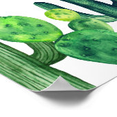 Groene cactus bruiloft welkom print. Cacti bord Poster (Hoek)