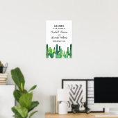 Groene cactus bruiloft welkom print. Cacti bord Poster (Thuiskantoor)