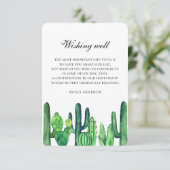 Groene cactus bruiloft wensen goed. Cactussen invo Informatiekaartje (Staand voorkant)