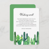 Groene cactus bruiloft wensen goed. Cactussen invo Informatiekaartje (Voorkant / Achterkant)