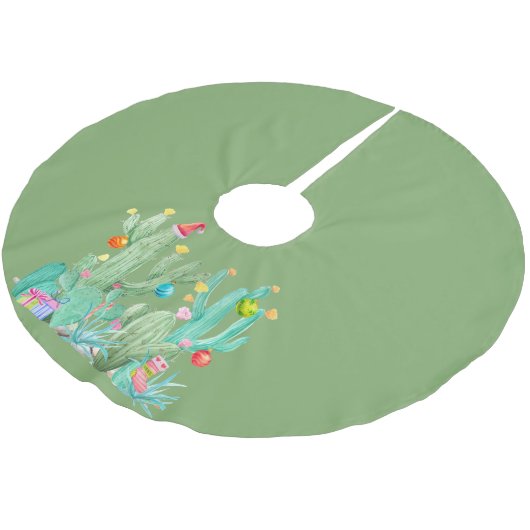 Groene Cactus Cactussen Woestijn Kerstvakantie Kerstboom Rok (Gekanteld)