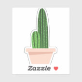 Groene Cactus in Beige Pot Sticker (Vel)