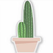 Groene Cactus in Beige Pot Sticker (Voorkant)