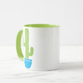 Groene Cactus in blauwe pot illustratie Mok (Voorkant links)