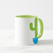 Groene Cactus in blauwe pot illustratie Mok (Voorkant rechts)