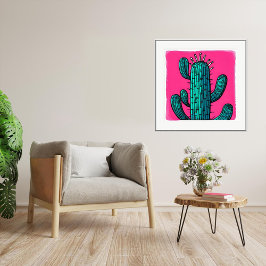 Groene Cactus - Kunstdruk Poster