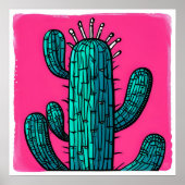 Groene Cactus - Kunstdruk Poster (Voorkant)