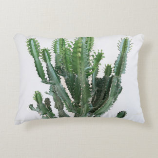 Groene cactus: minimalistische witte achtergrond accent kussen