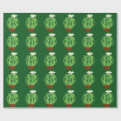 Groene cactus: natuurlijk abstract motief. cadeaupapier (Vlak)
