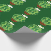 Groene cactus: natuurlijk abstract motief. cadeaupapier (Hoek)